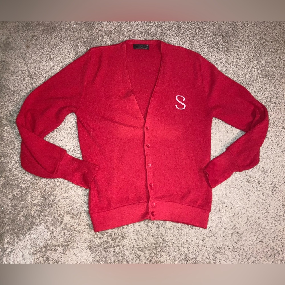 Thane Red Women's letterman Cardigan size L
